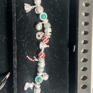 Pandora 925 Christmas bracelet and charms